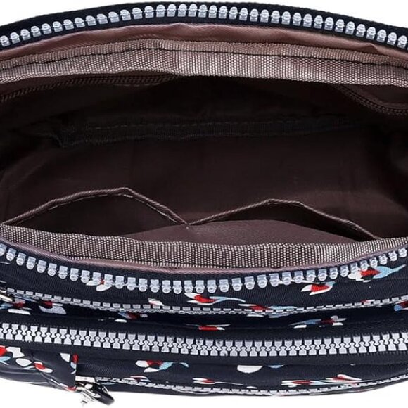 Women Crossbody Bag Nylon Polyester Small Multi Pocket Travel Work - Picture 6 of 9